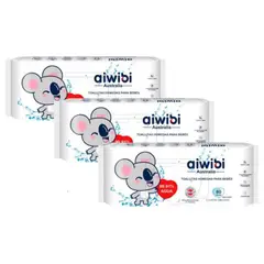 GENERICO - Toallas Húmedas Aiwibi Agua Pack 3x80 Unidades