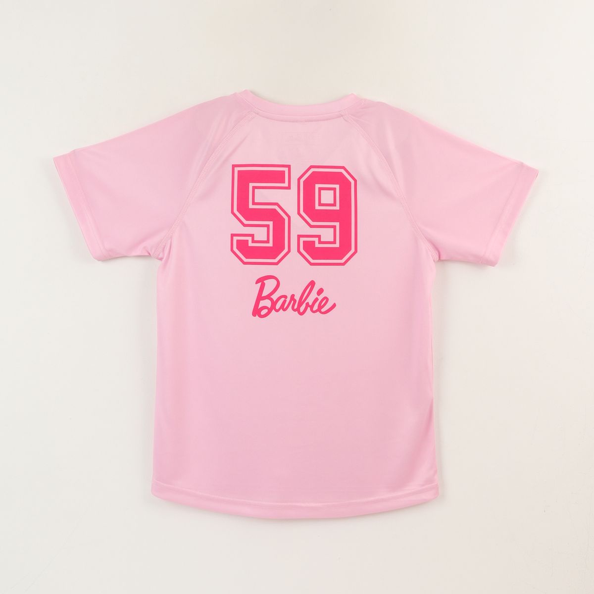 BARBIE - Polera Manga Corta Niña Rosado Fútbol Barbie