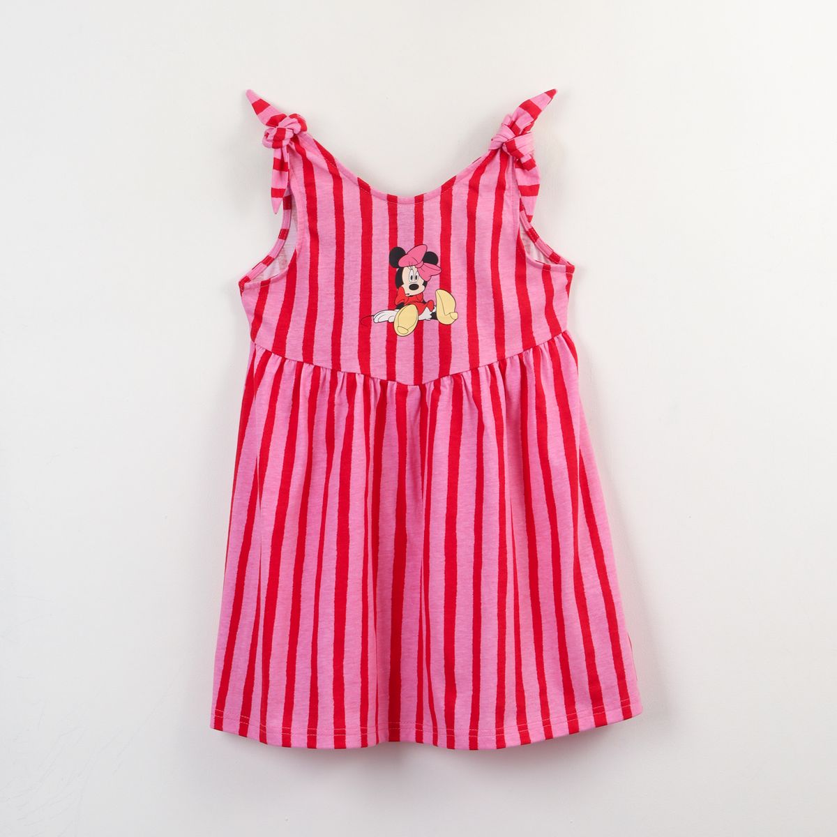 DISNEY - Vestido Niña Rosado Rayas Minnie Disney