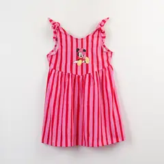 DISNEY - Vestido Niña Rosado Rayas Minnie