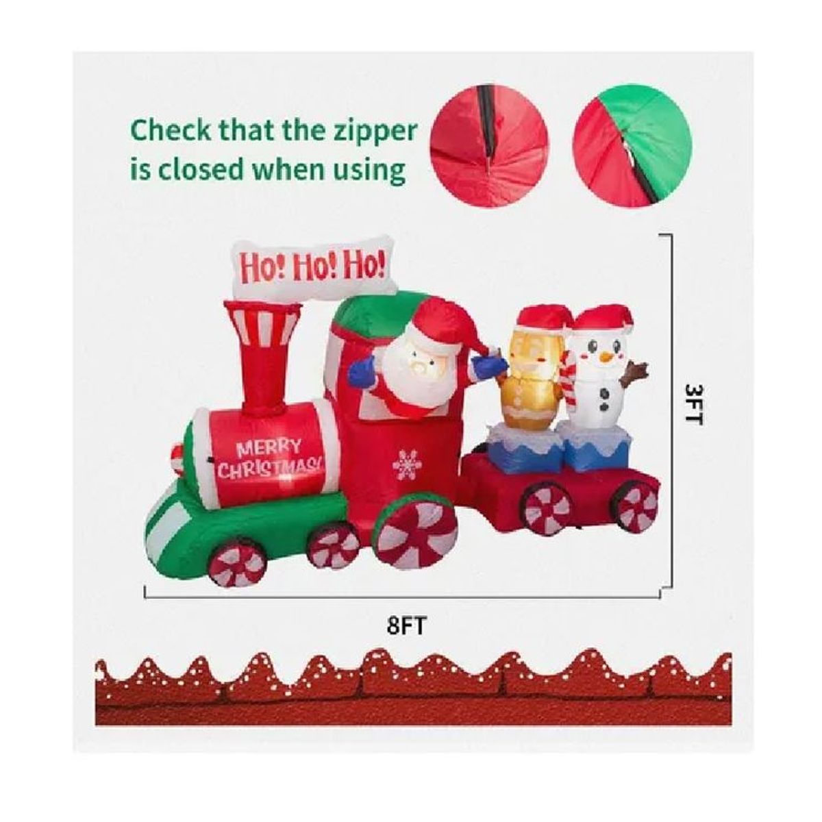 GENERICO - Tren Inflable De Navidad De 2mtrs De Largo