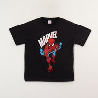 Polera Manga Corta Niño Negro Spiderman
