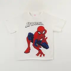 MARVEL - Polera Manga Corta Niño Blanco Pose Spiderman