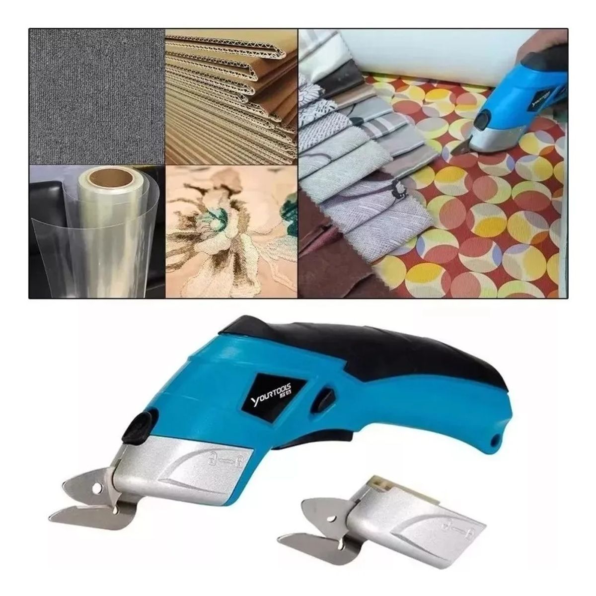 GENERICO - Tijera Electrica Recargable Para Carton Tela Cuero