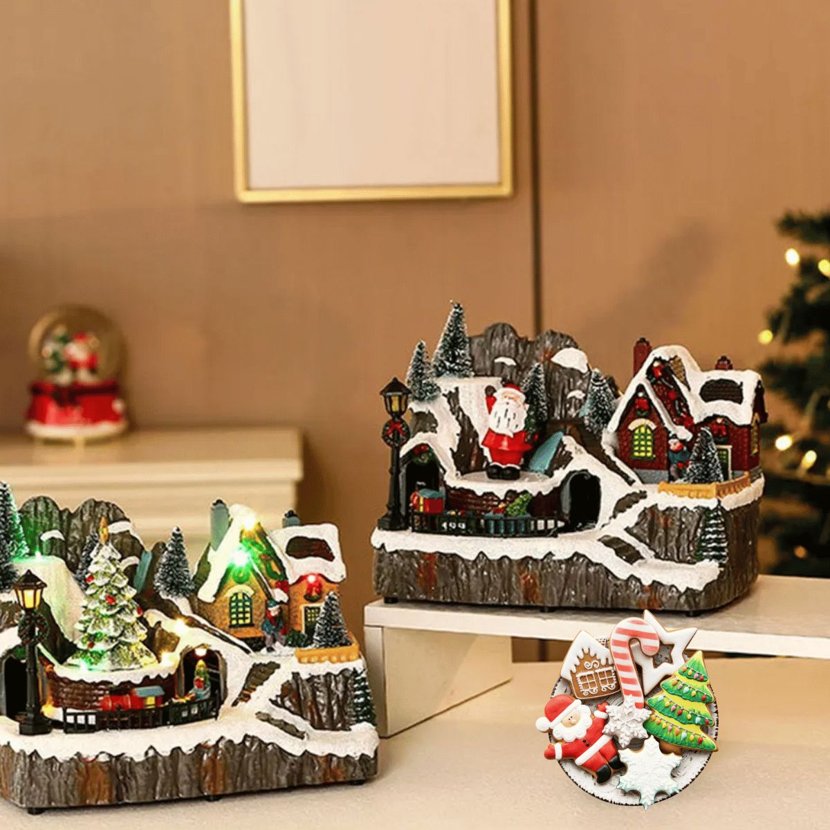 MOVI - Adorno Navideño con Tren en Movimiento y Luces LED