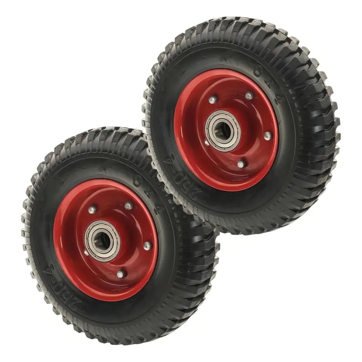 GENERICO - Set 2 Ruedas De Caucho 8 Pulgadas Maciza Para Yegua O Carro