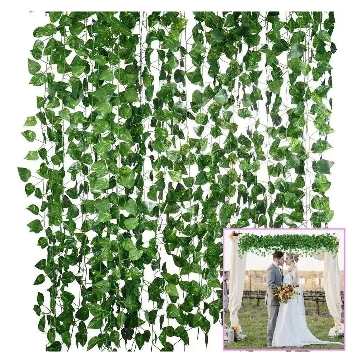 GENERICO - Pack 12 Tiras Planta Artificial Enrredadera 2.1m Decoración