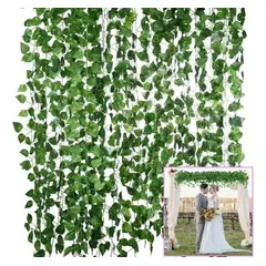 GENERICO - Pack 12 Tiras Planta Artificial Enrredadera 2.1m Decoración