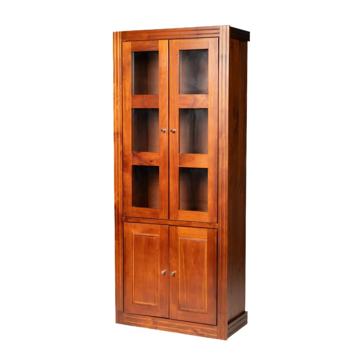 GENERICO - Vitrina Hema 2 cuerpos Madera Nogal