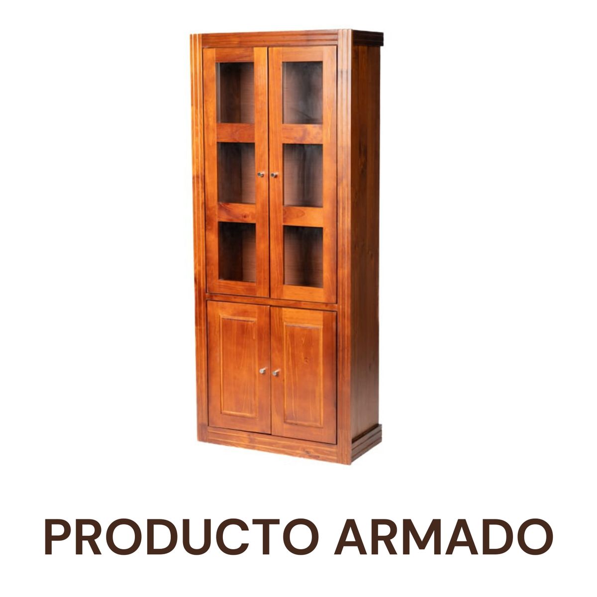 GENERICO - Vitrina Hema 2 cuerpos Madera Nogal