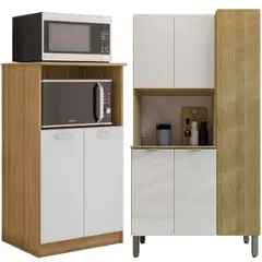 MOVELARIA - Combo Orion Microondas + Cocina Melissa Off White K0205