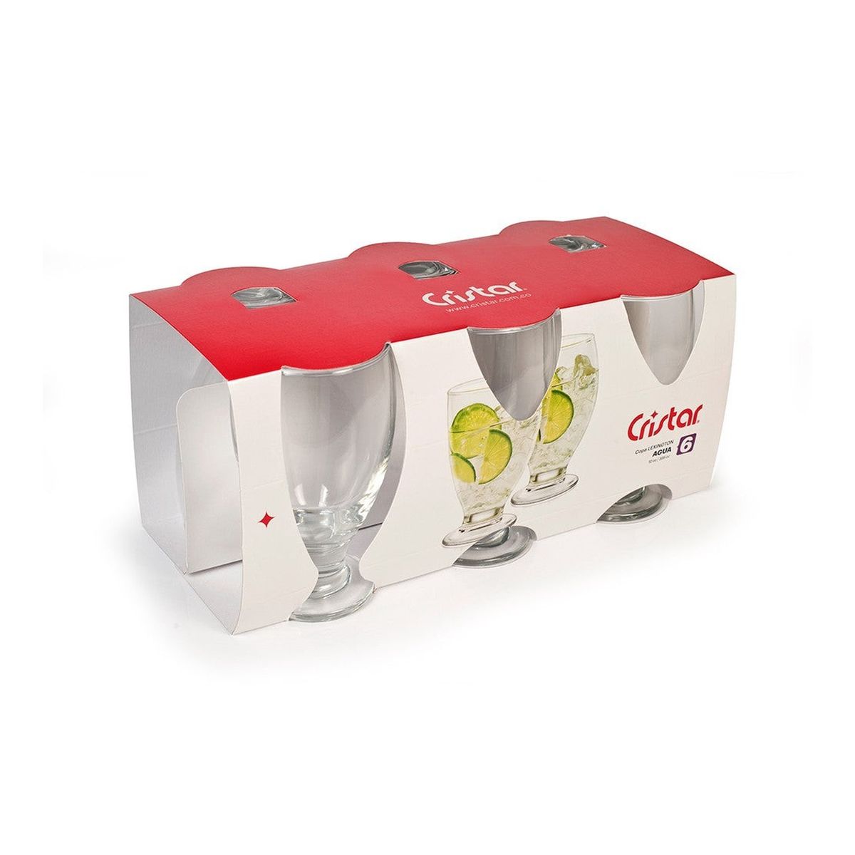 CRISTAR - Set De 6 Copas De Agua 355Cc Lexington