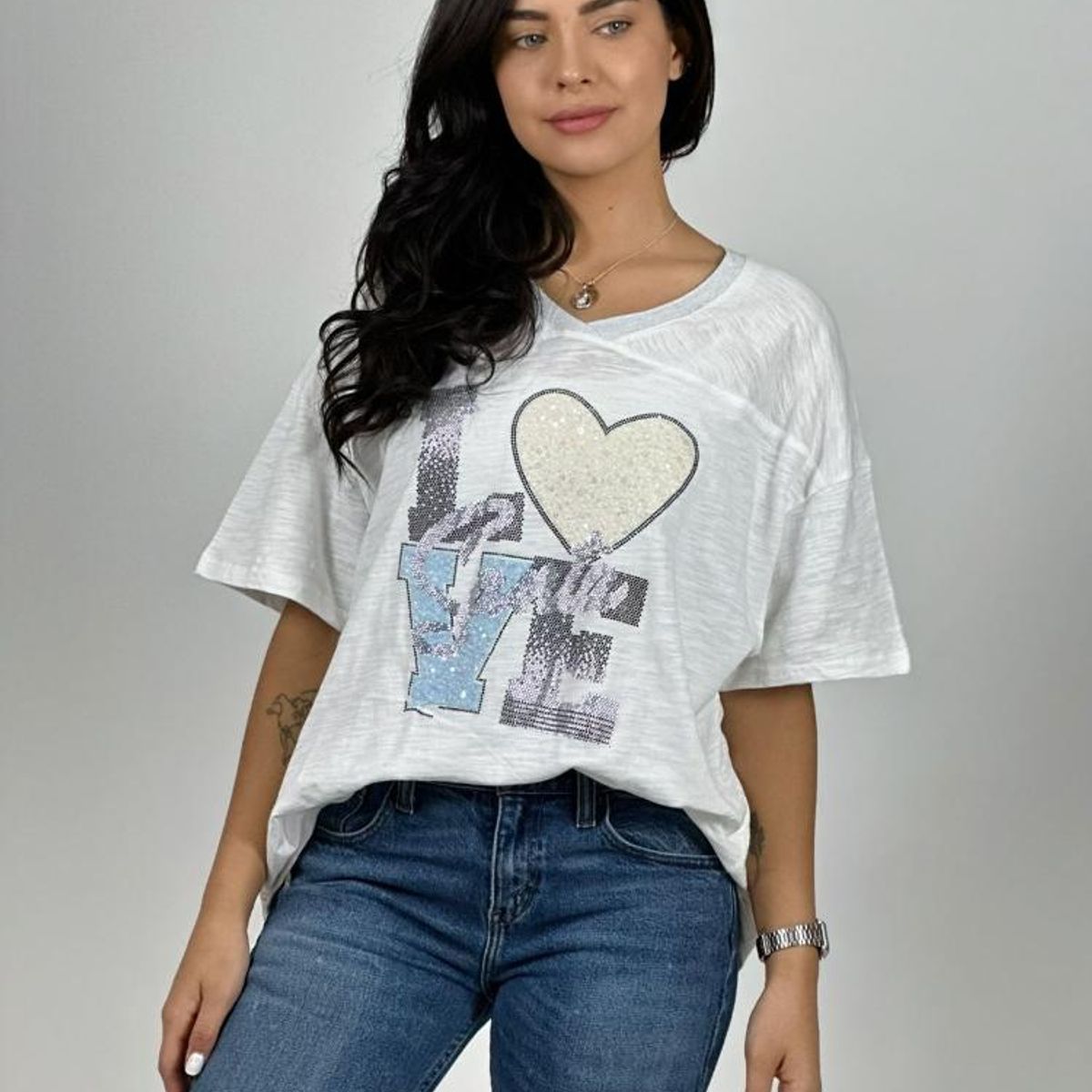 ENIGMATICA BOUTIQUE - Polera Algodón Love Brillante