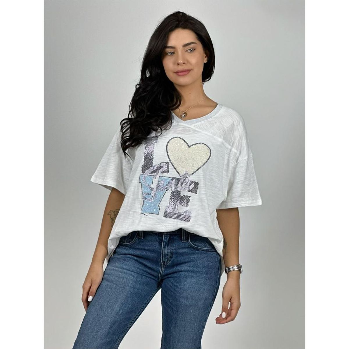 ENIGMATICA BOUTIQUE - Polera Algodón Love Brillante