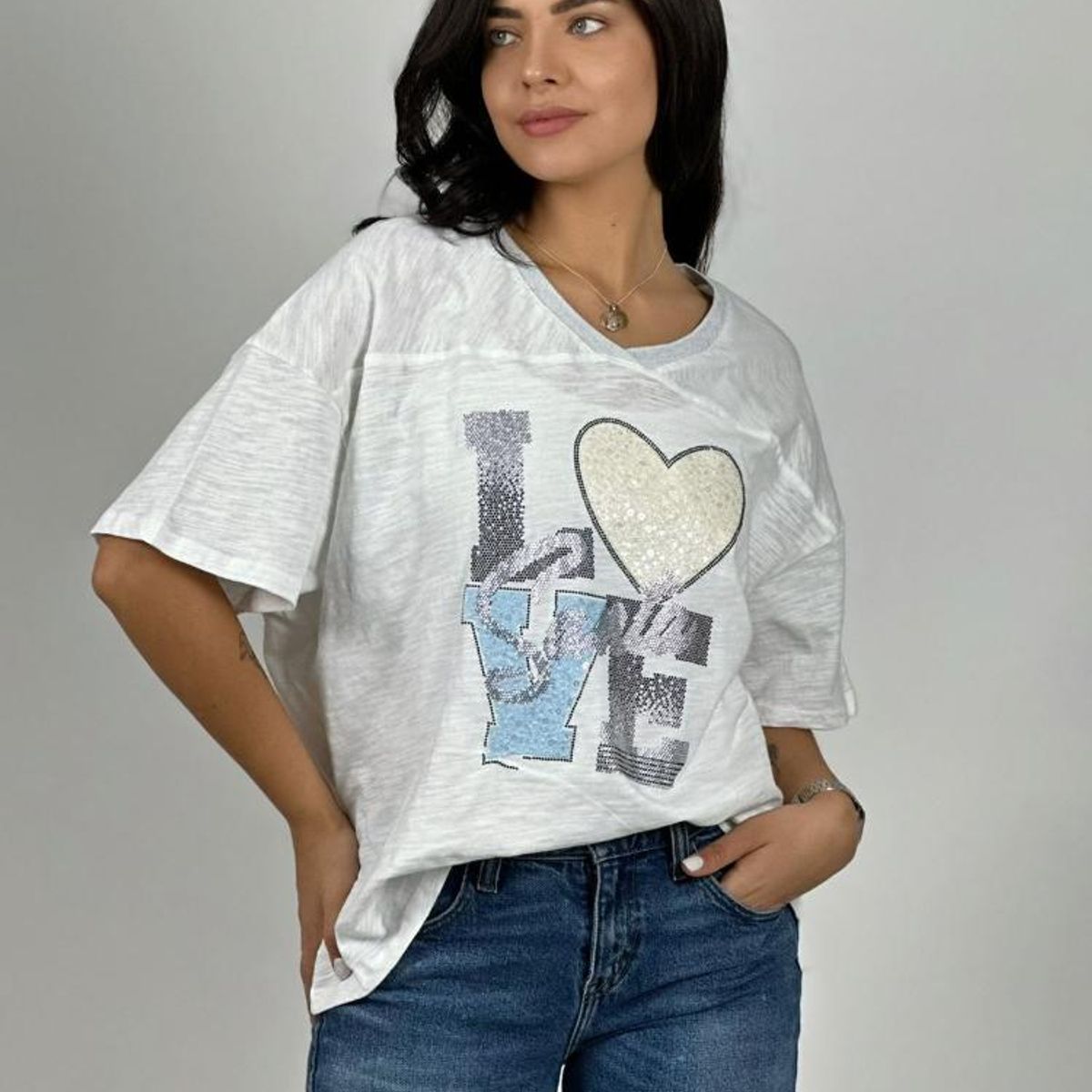 ENIGMATICA BOUTIQUE - Polera Algodón Love Brillante