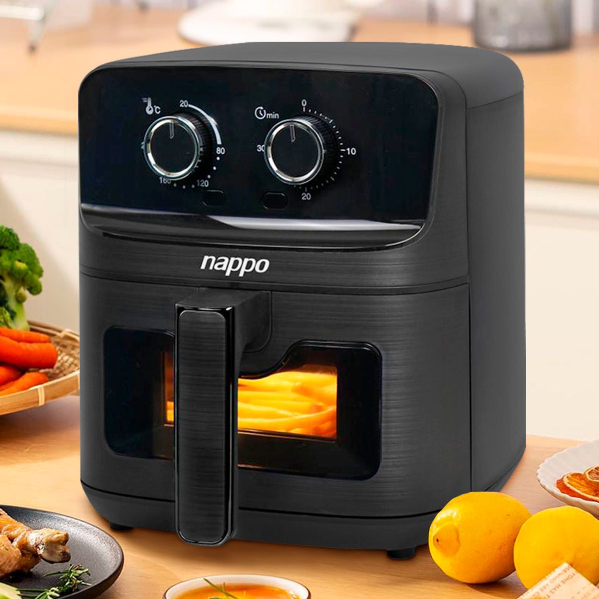 NAPPO - Freidora de Aire Nappo 1500W 4,5L Aire Caliente 360 Grados