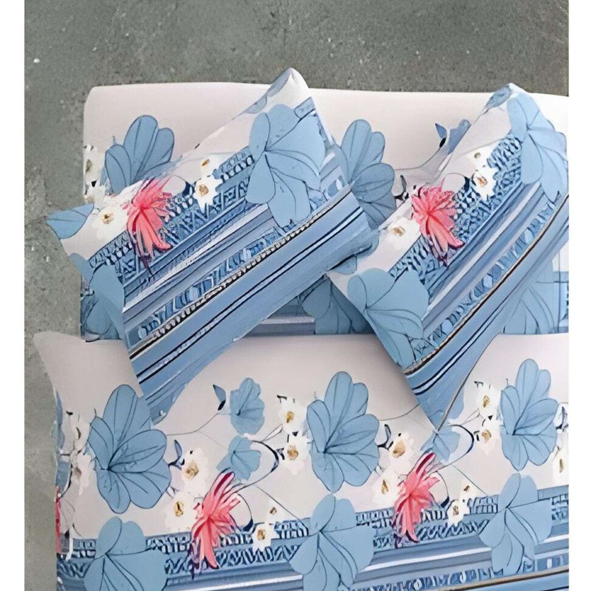 GENERICO - JUEGO DE SÁBANAS TELA CON DISEÑO 2 PLAZA  S03