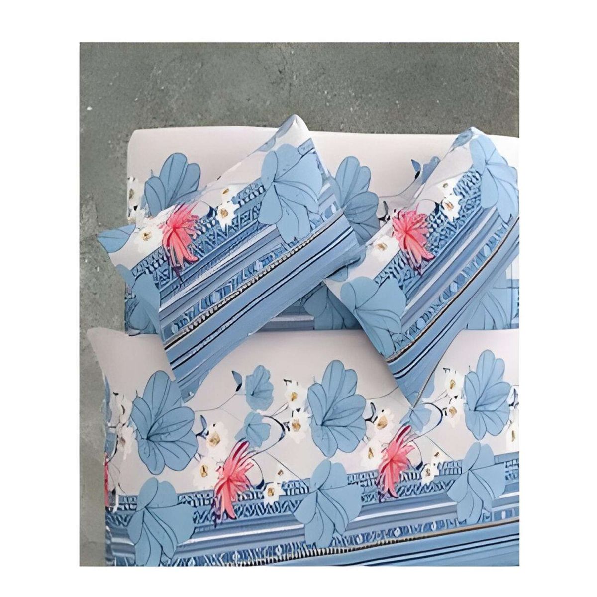 GENERICO - JUEGO DE SÁBANAS TELA CON DISEÑO 2 PLAZA  S03