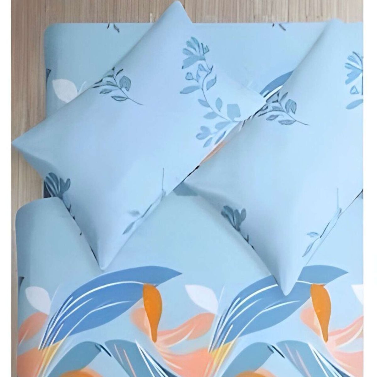 GENERICO - JUEGO DE SÁBANAS TELA CON DISEÑO PLAZA Y MEDIA  S7