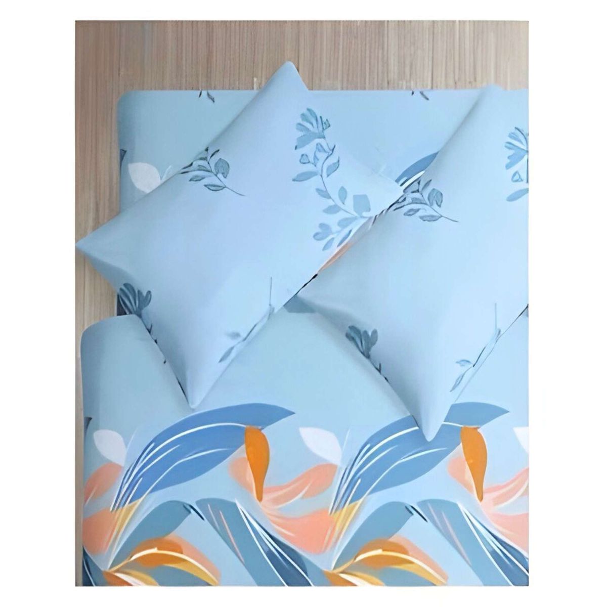 GENERICO - JUEGO DE SÁBANAS TELA CON DISEÑO 2 PLAZA  S04