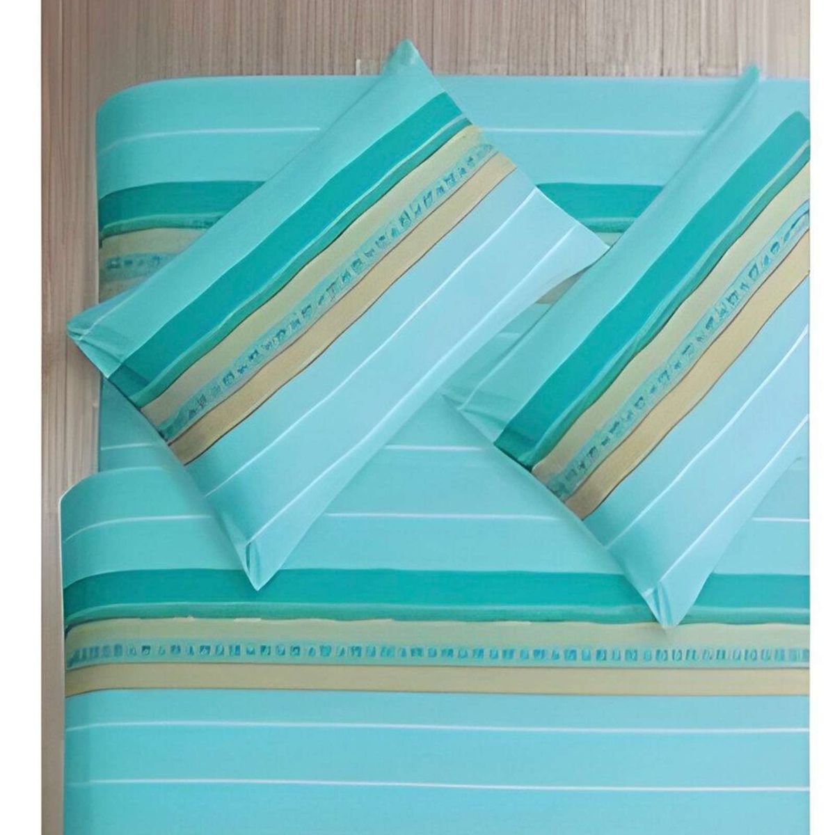 GENERICO - JUEGO DE SÁBANAS TELA CON DISEÑO 2 PLAZA  S08