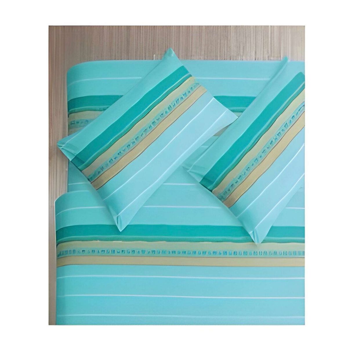 GENERICO - JUEGO DE SÁBANAS TELA CON DISEÑO 2 PLAZA  S08