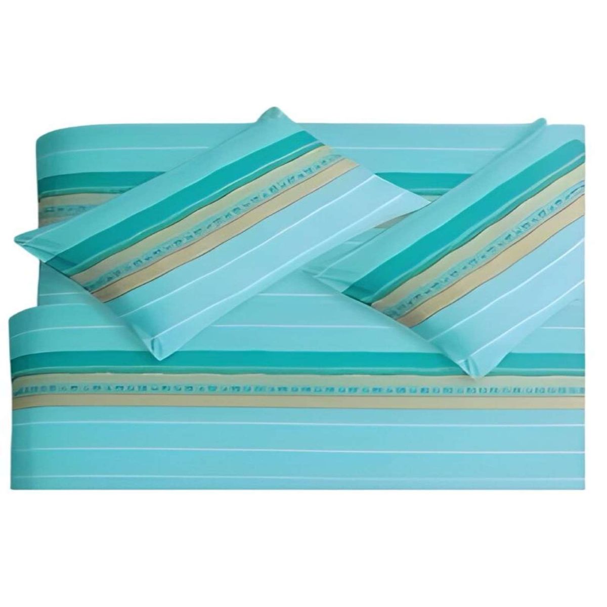 GENERICO - JUEGO DE SÁBANAS TELA CON DISEÑO 2 PLAZA  S08