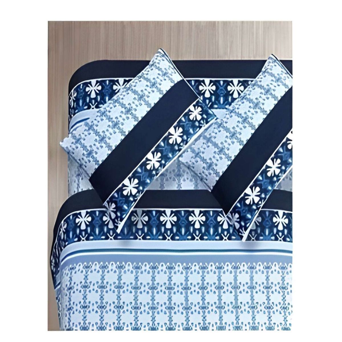 GENERICO - JUEGO DE SÁBANAS TELA CON DISEÑO 2 PLAZA  S12