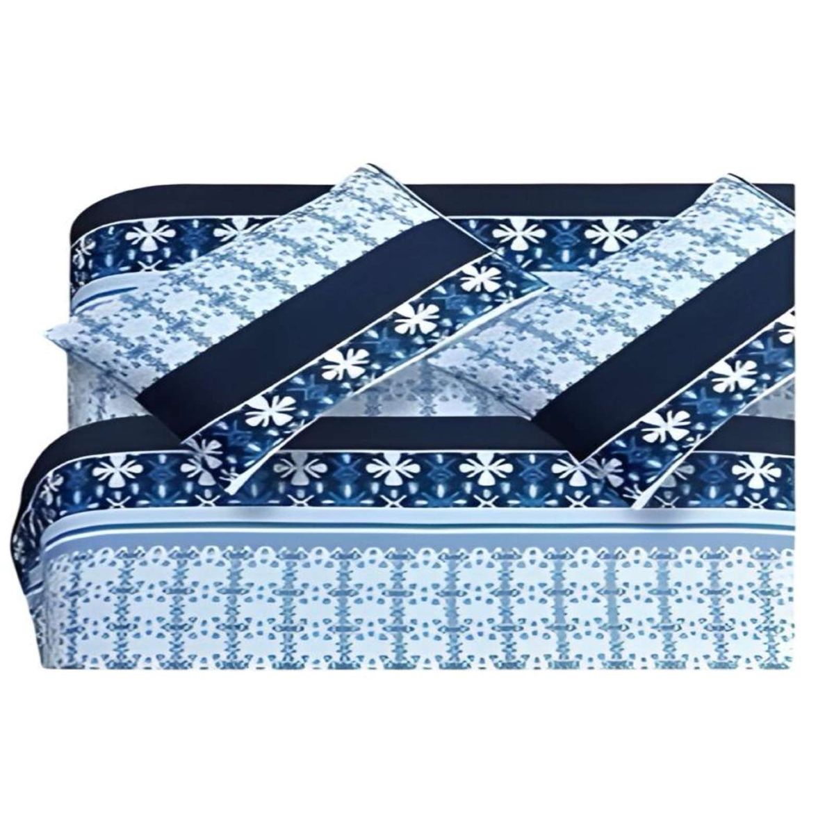 GENERICO - JUEGO DE SÁBANAS TELA CON DISEÑO 2 PLAZA  S12