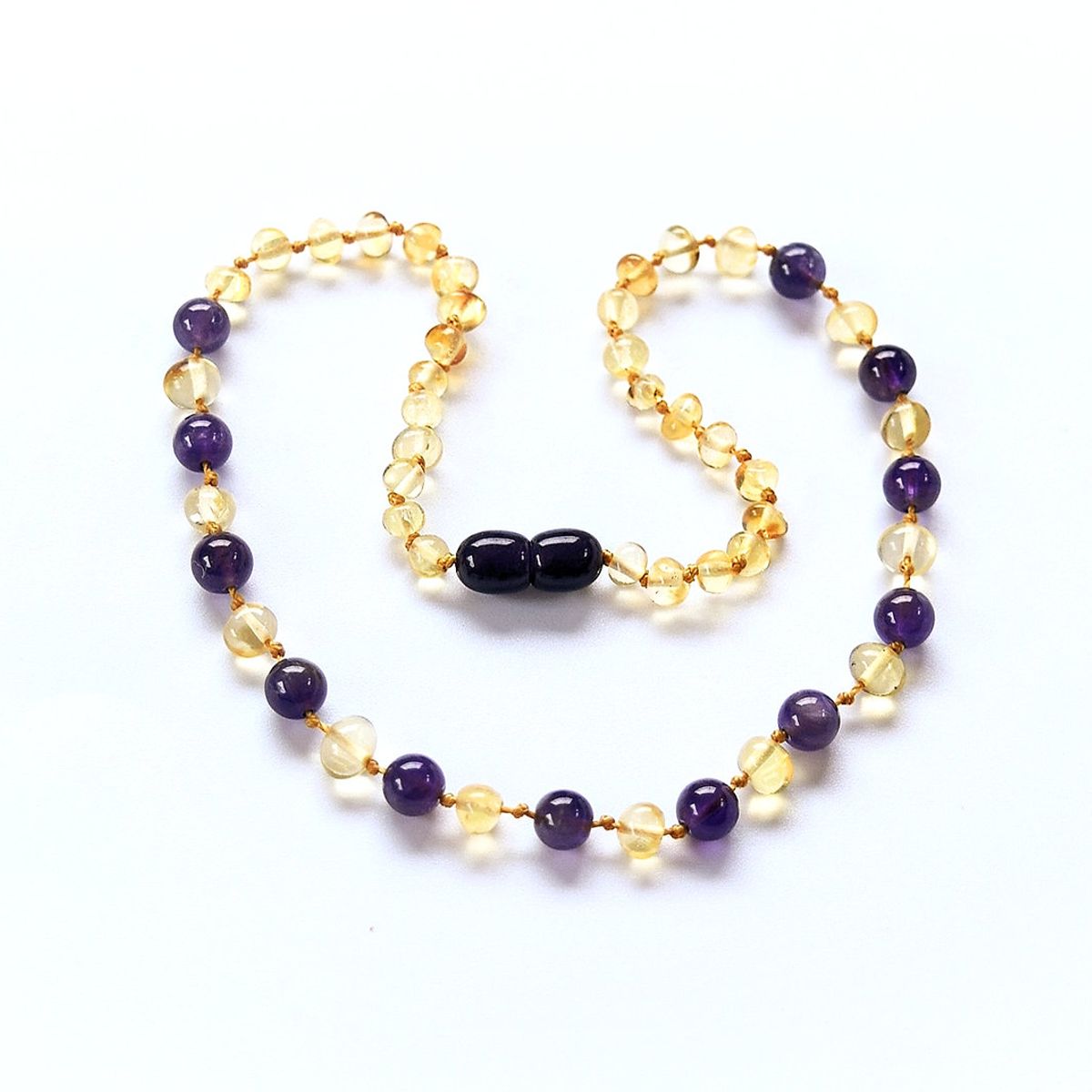 GENERICO - Collar de Ámbar Báltico con Amatista para Bebé 0-5 años