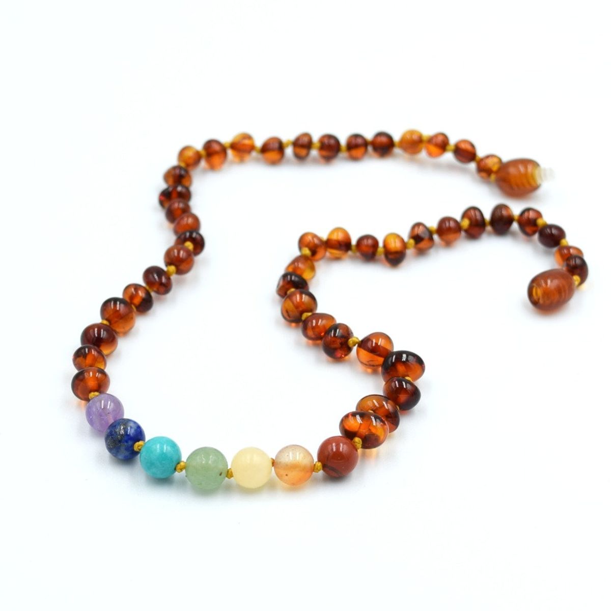 GENERICO - Collar Certficado de Ámbar Báltico con 7 chakras para Bebés y Niños