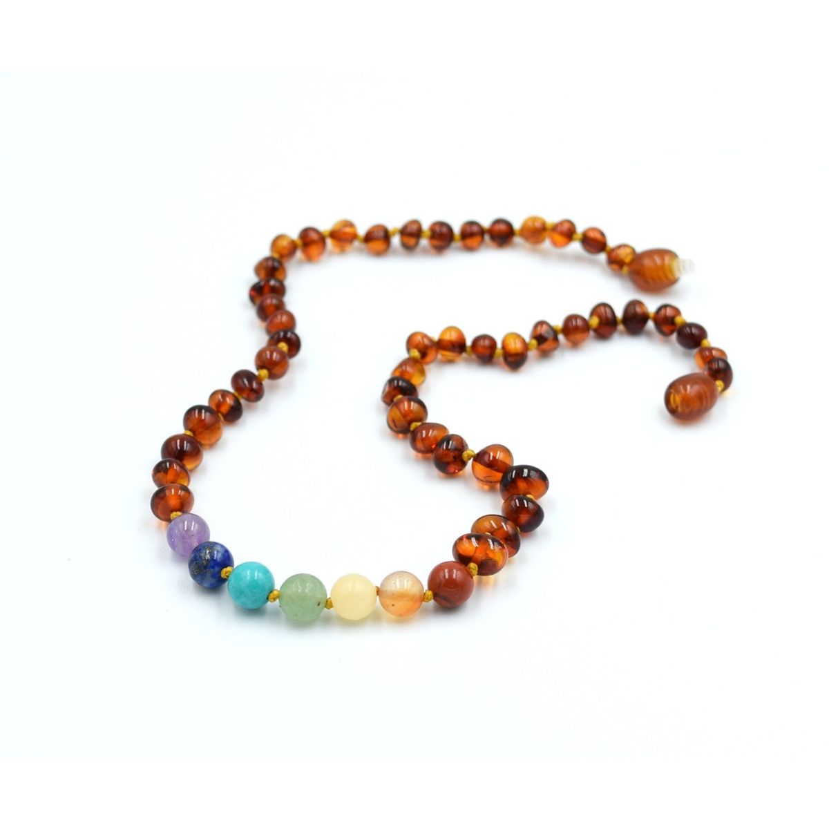 GENERICO - Collar Certficado de Ámbar Báltico con 7 chakras para Bebés y Niños