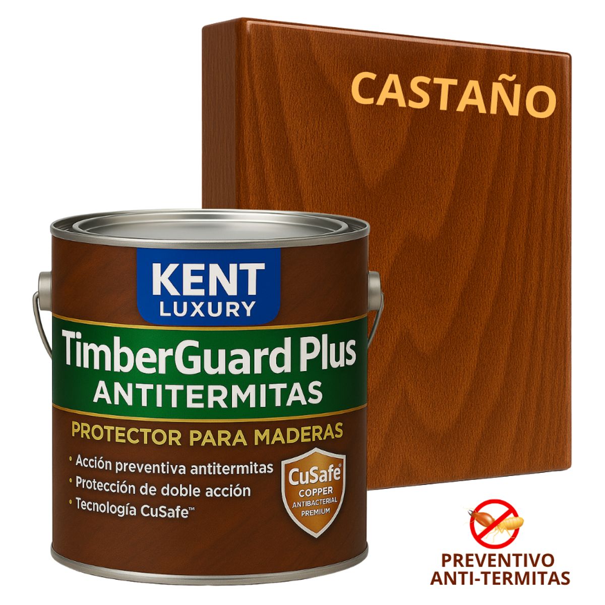 KENT - TimberGuard™ Plus Antitermitas  Protector para Maderas - GALON CASTAÑO