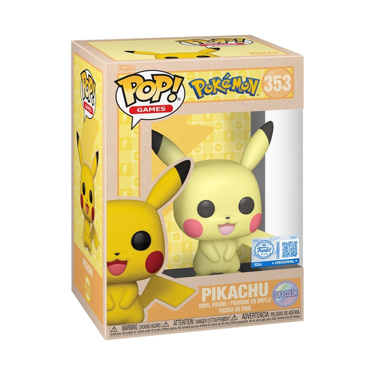 FUNKO - Funko Pop Pokémon  Pikachu Soft Color 353 + Protector