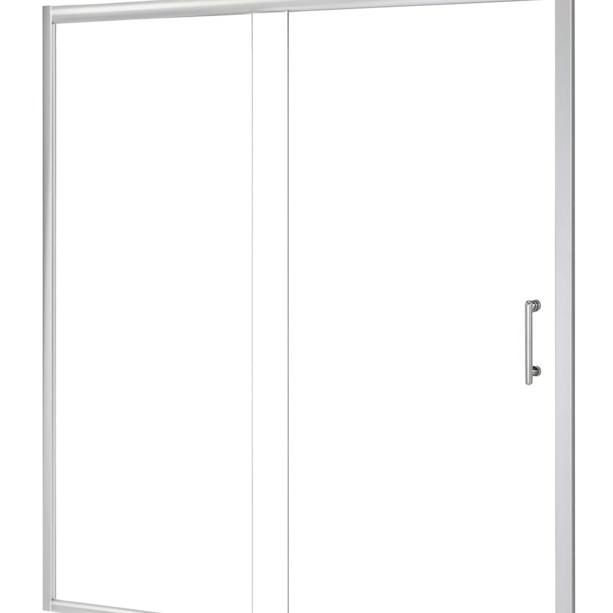 GENERICO - Mampara Ducha Vidrio Templado 120-140cm X 180cm Plateada