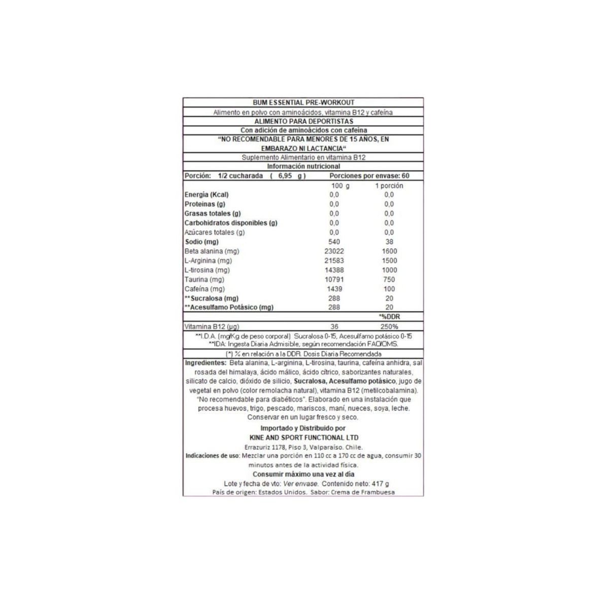 RAW NUTRITION - PRE ENTRENO CBUM ESSENTIAL 30 SV 411GR RASPBERRY CREAMTHICKLE- RAW