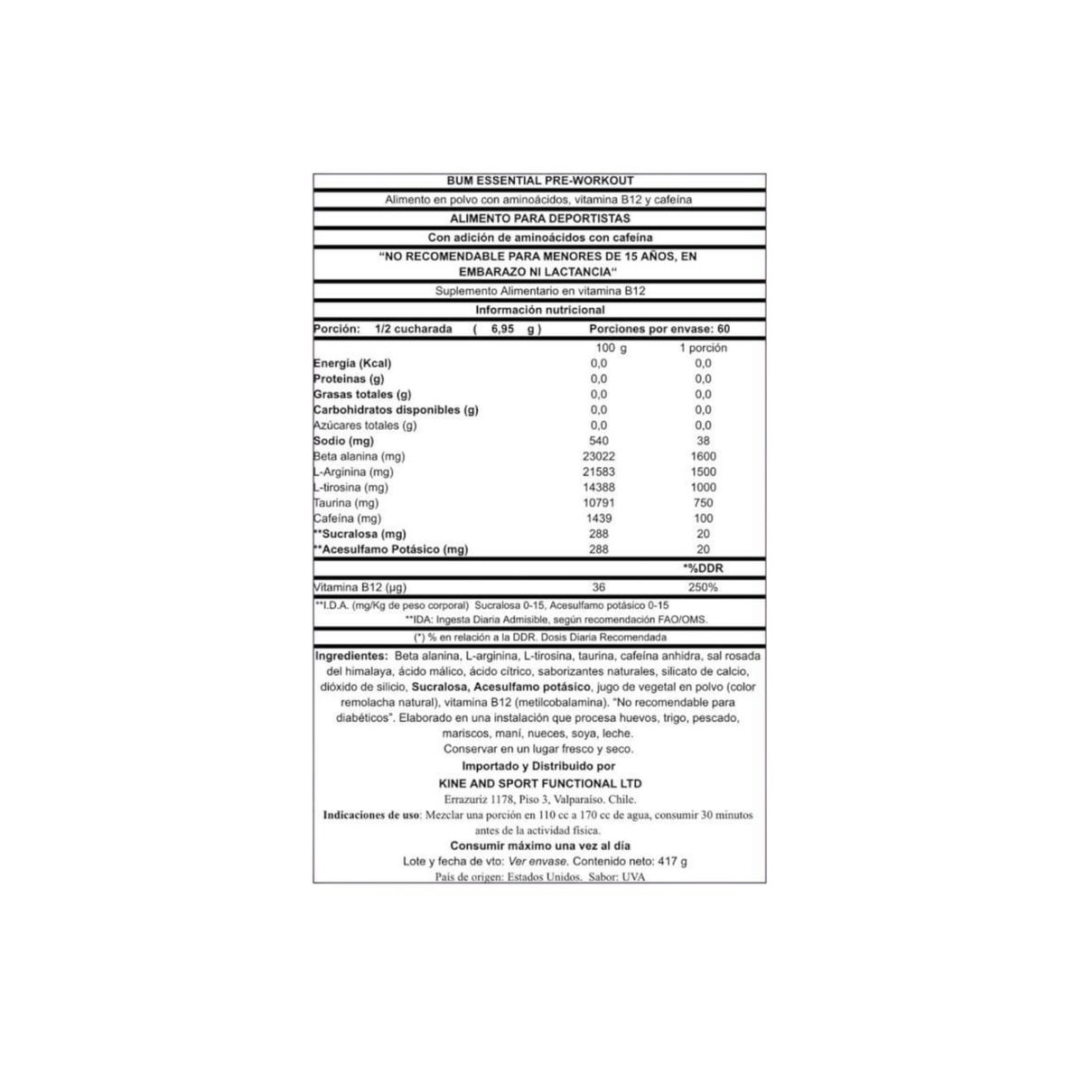 RAW NUTRITION - PRE ENTRENO CBUM ESSENTIAL 30 SV 411GR GRAPE - RAW