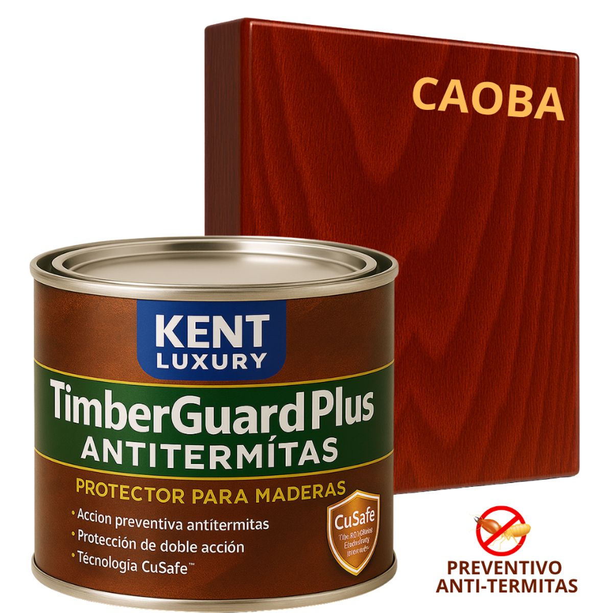 KENT - TimberGuard Plus Antitermitas  Protector Maderas - 2L CAOBA