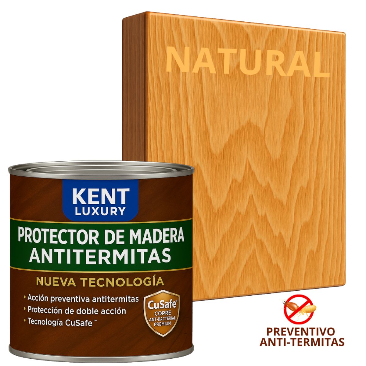 KENT - TimberGuard Plus Antitermitas – Protector Maderas - 1L  NATURAL