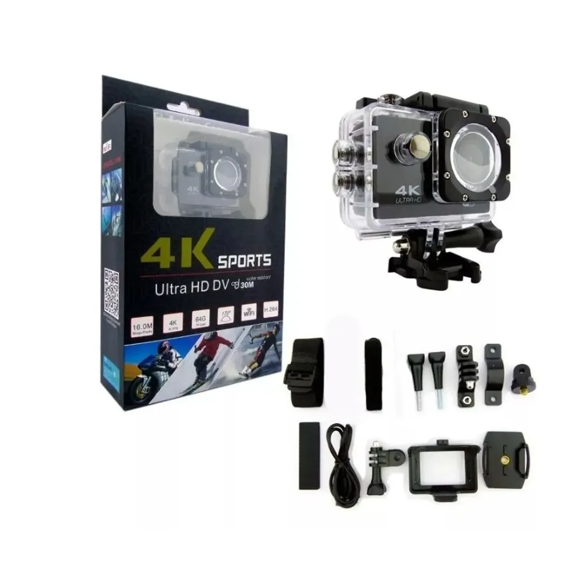 GENERICO - Camara Deportiva Accion 4k Ultra Hd Wifi Sumergible 30m