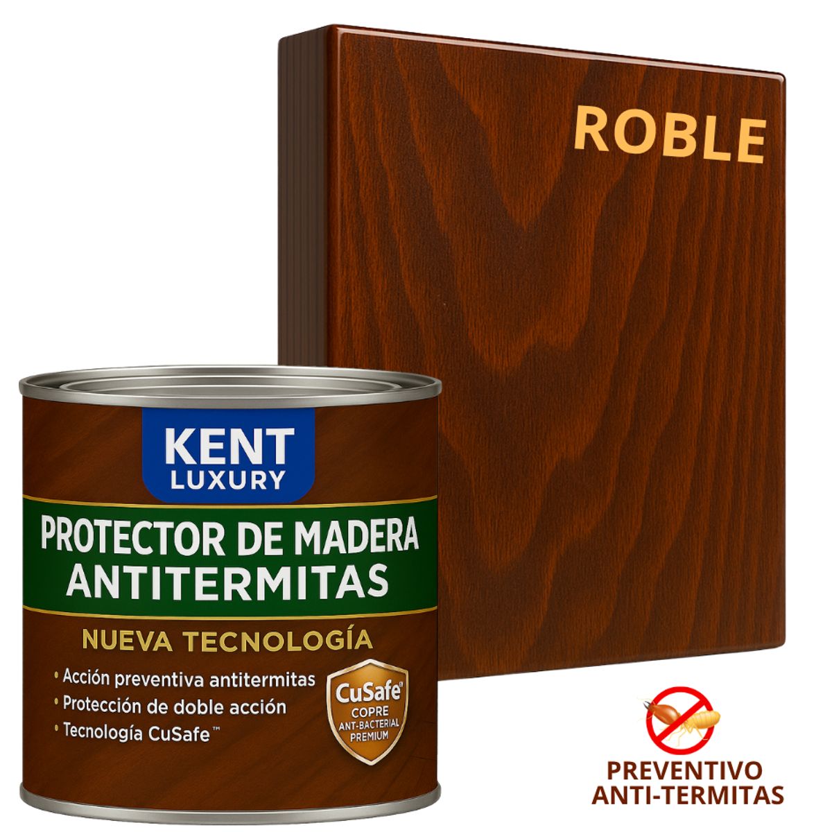 KENT - TimberGuard Plus Antitermitas – Protector Maderas - 1L  ROBLE OSCURO