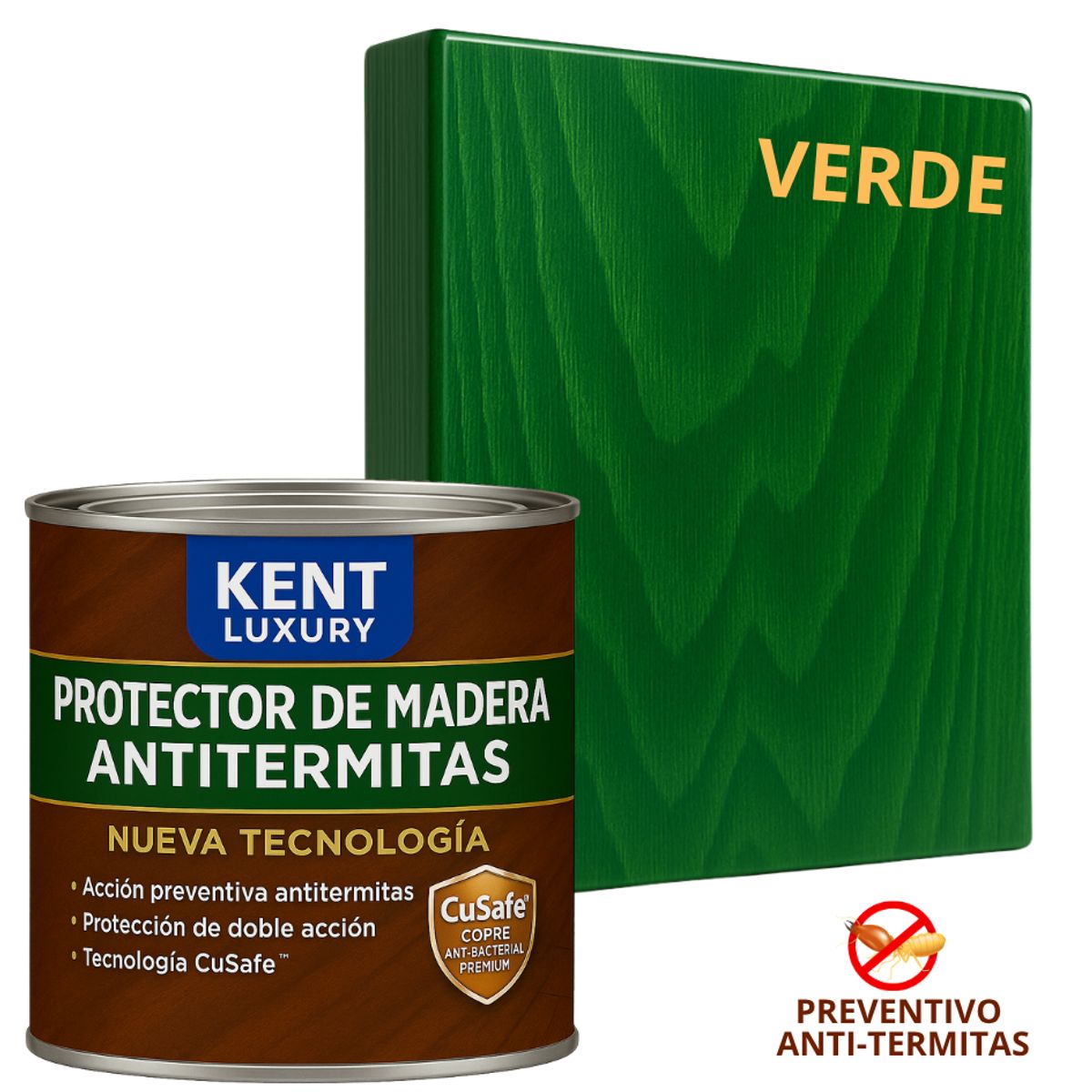 KENT - TimberGuard Antitermitas – Protector Maderas - 1L  VERDE IMPREGNADO