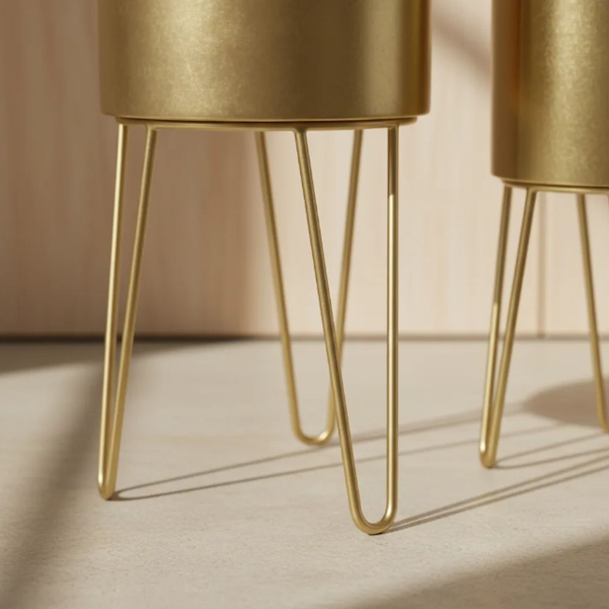 GENERICO - Set 2 Portamaceteros Bonsái Pedestal Alto Dorado Casa Cuore