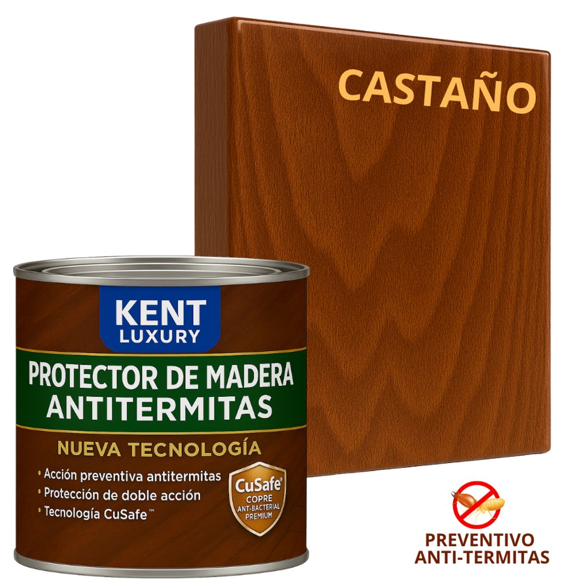 KENT - TimberGuard Plus Antitermitas  Protector Maderas - 500CC CASTAÑO