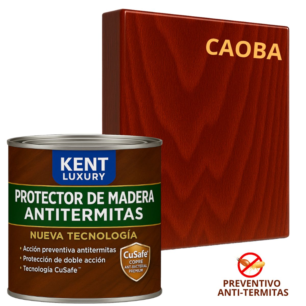 KENT - TimberGuard Plus Antitermitas  Protector Maderas - 500CC CAOBA