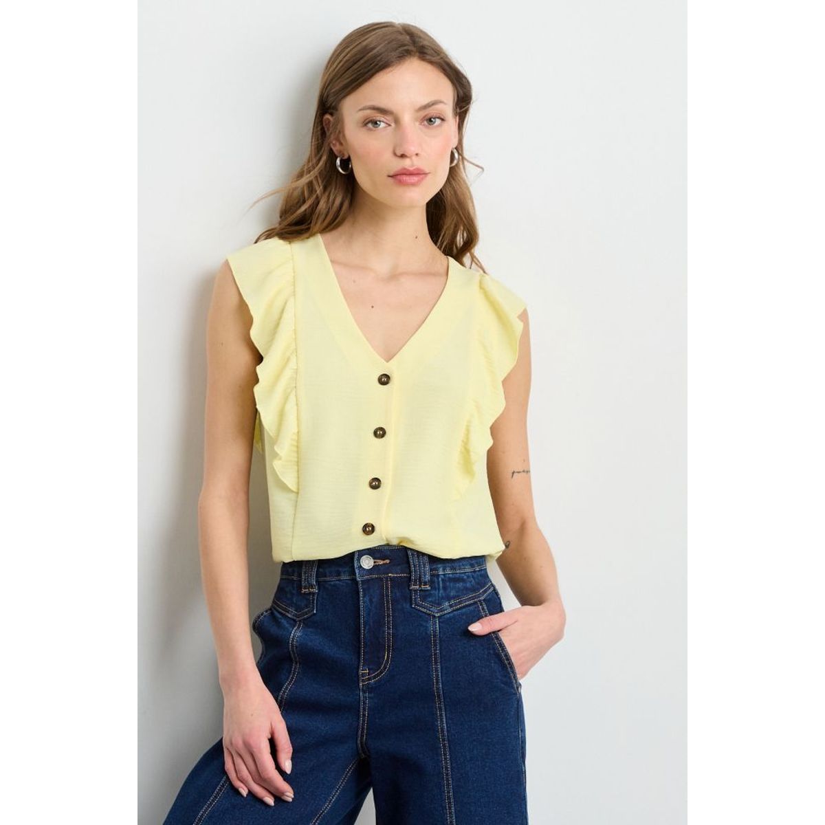 IO - Blusa Lisa Mujer Amarillo Io
