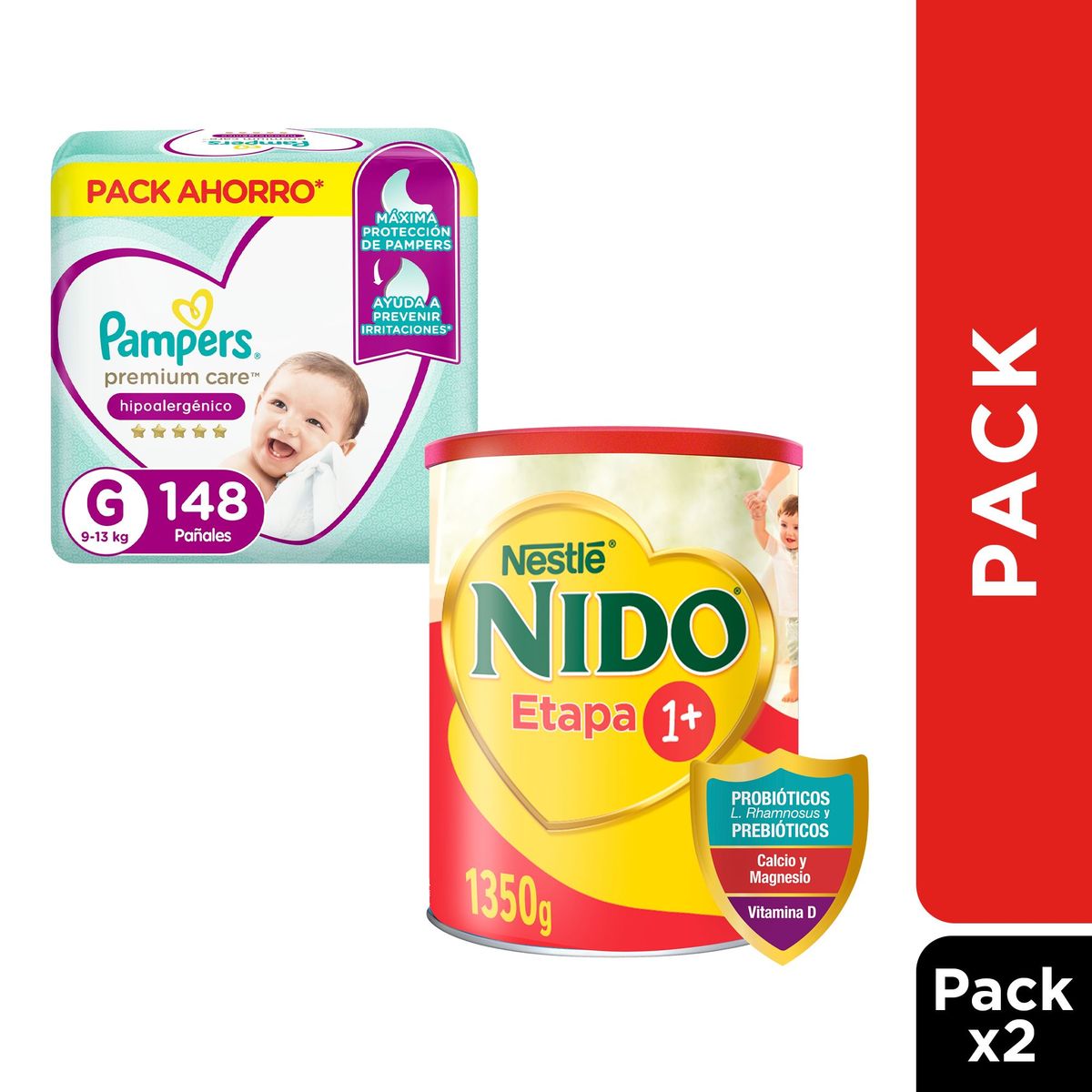 NIDO - Pack Ahorro Nido etapa 1 tarro + Pañal Pampers Premium Care G 148