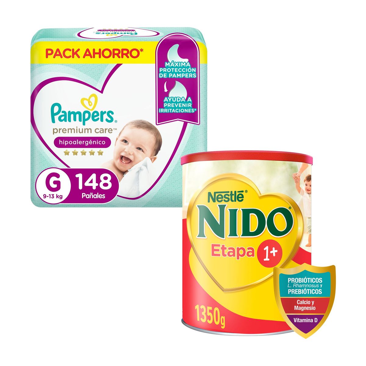 NIDO - Pack Ahorro Nido etapa 1 tarro + Pañal Pampers Premium Care G 148