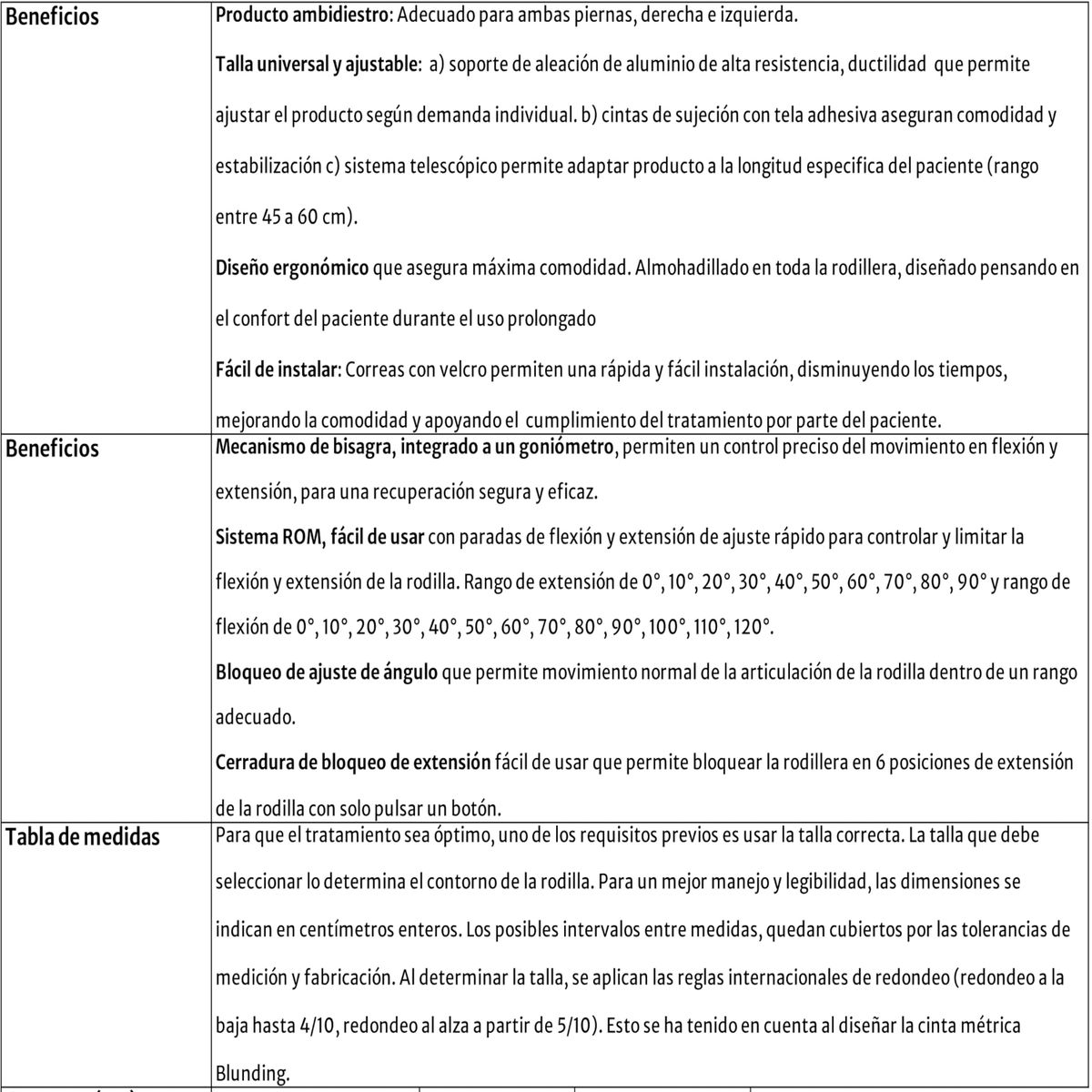 BLUNDING - Ortesis De Rodilla Telescópica Rom