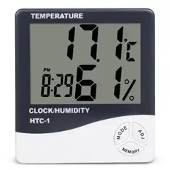 GENERICO - Termómetro Higrómetro Ambiental Reloj Alarma HTC-1
